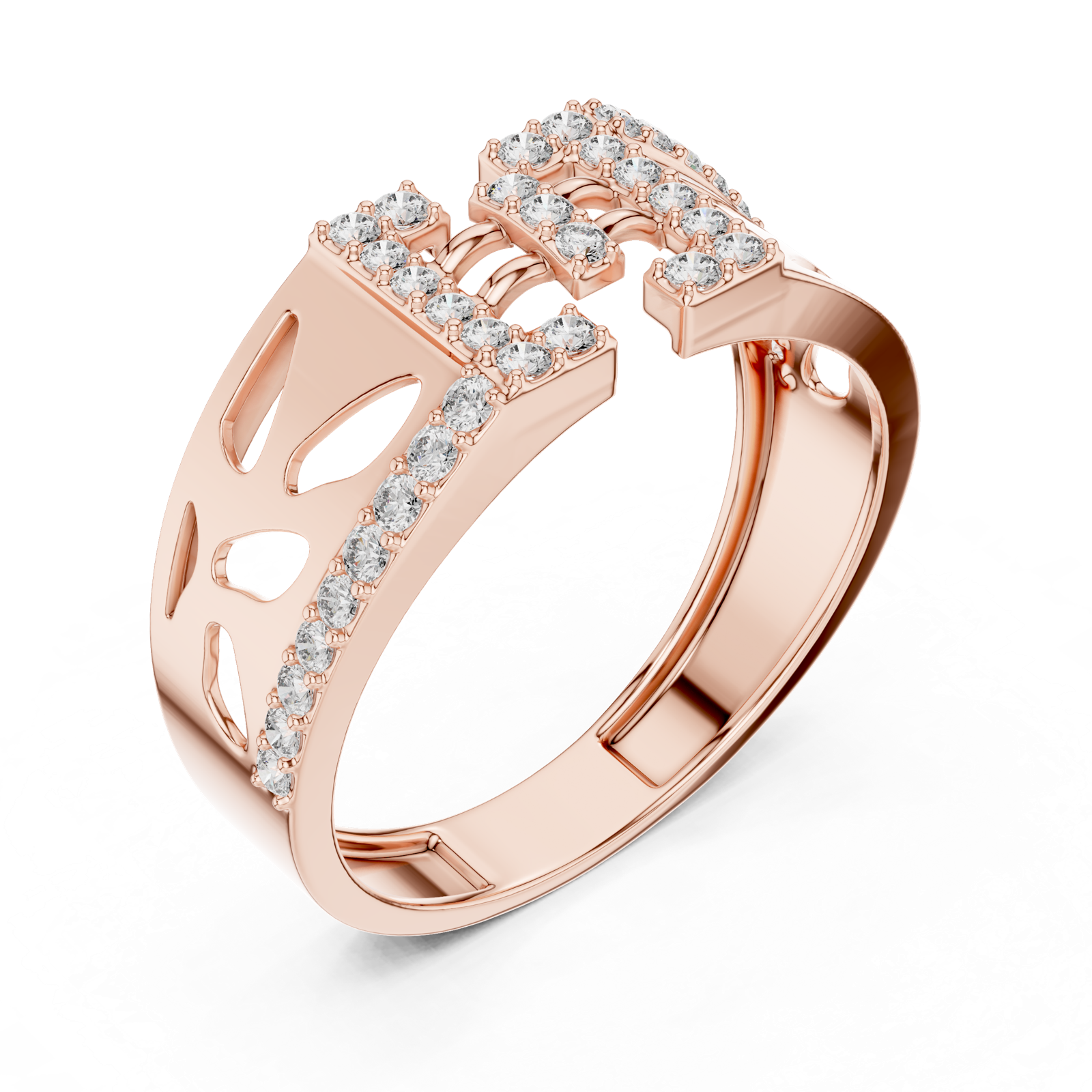 Gold Ring LR-01 (20), Rose Gold, view 2