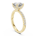 Gold Ring, Cushion center stone, Yellow Gold, view 1