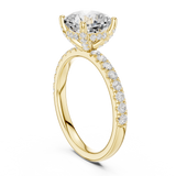 Gold Ring, Cushion center stone, Yellow Gold, view 1