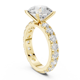Gold Jewelry L35-63, Round center stone, Yellow Gold, view 1