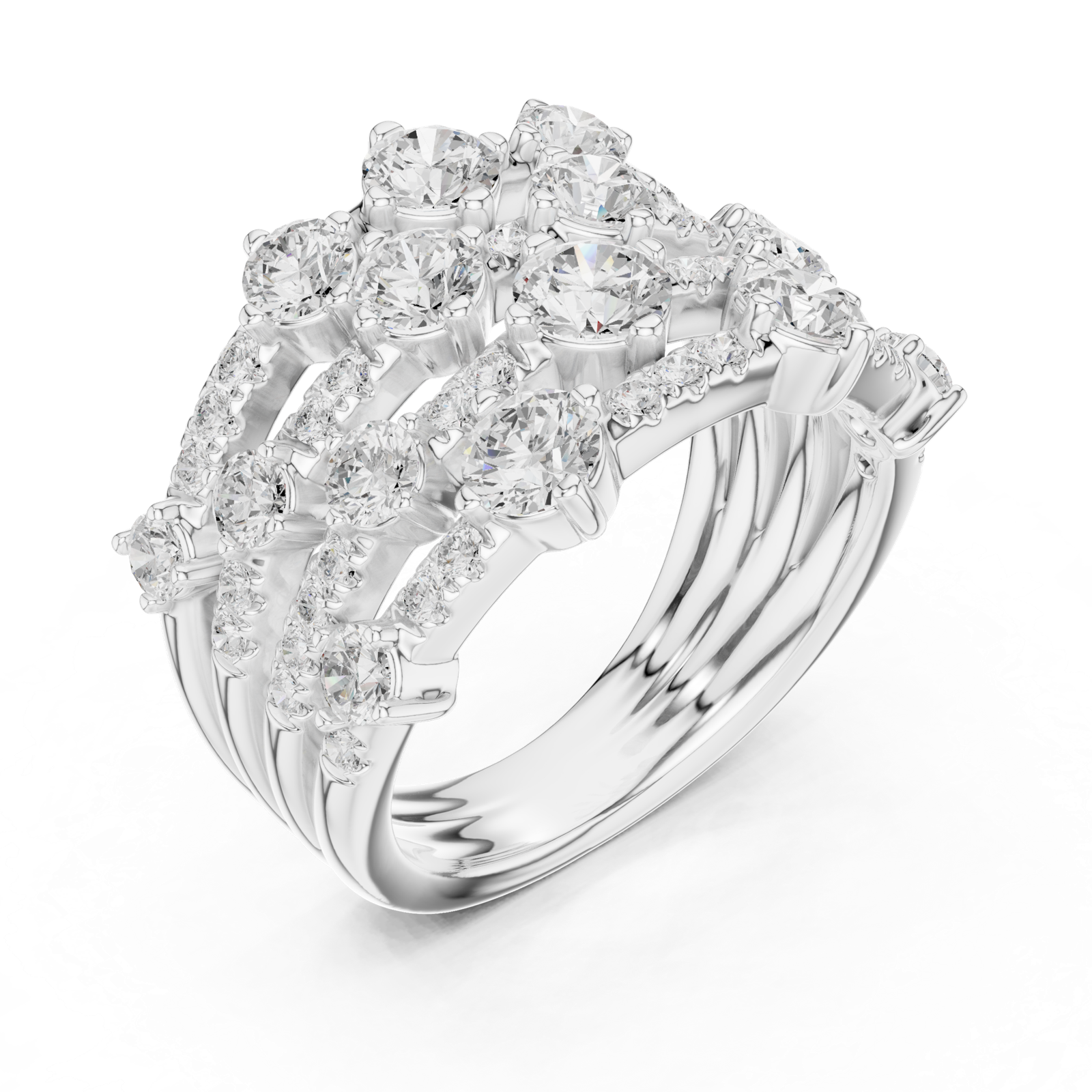 Gold Ring DDLR-866, White Gold, view 2