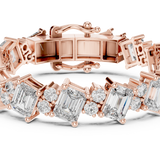 14K Solid Gold Lab Diamond Bracelet, Rose Gold, view 4