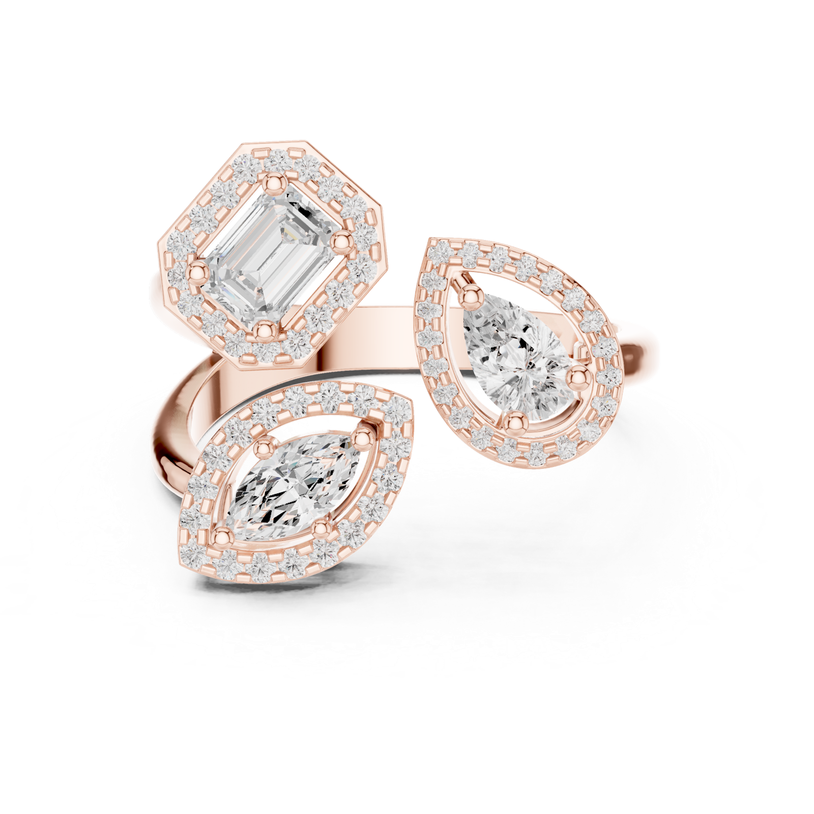 Gold Ring DDLR-530, Rose Gold, view 4