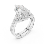 Gold Ring DDLR-440, Marquise center stone, White Gold, view 2
