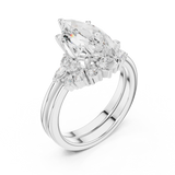 Gold Ring DDLR-440, Marquise center stone, White Gold, view 2