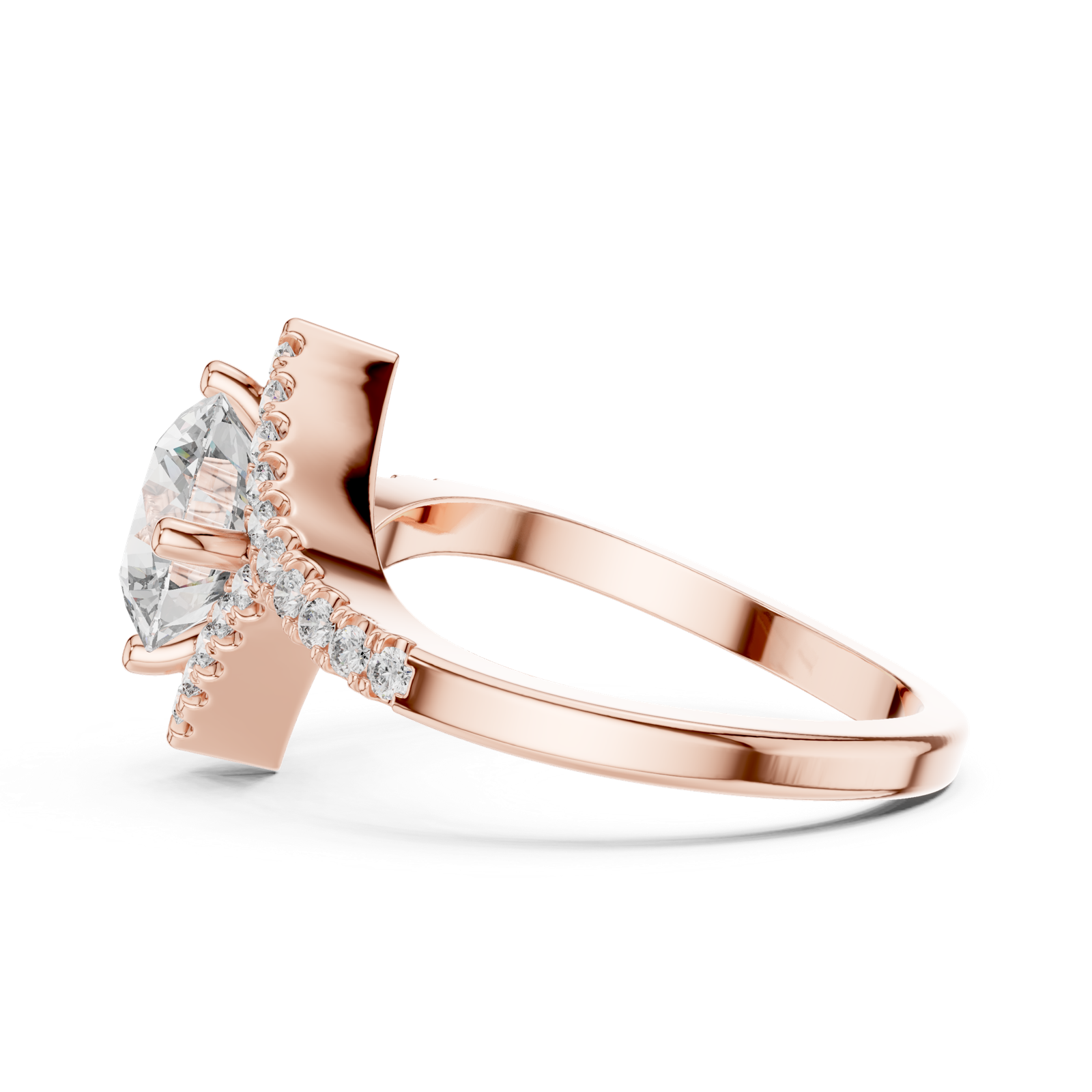 Gold Ring DDLR-156, Rose Gold, view 3