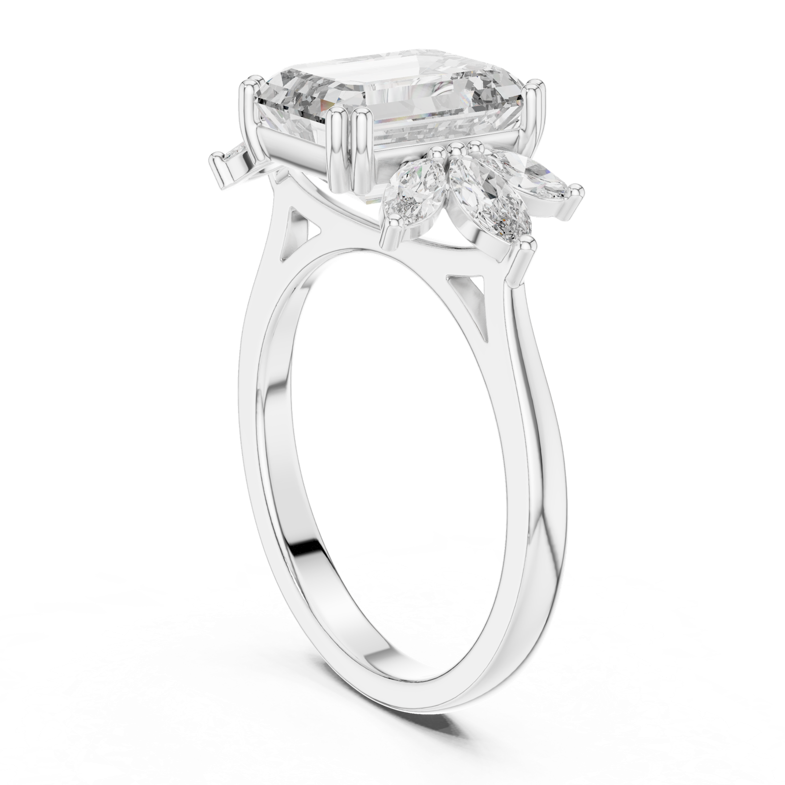 Gold Ring DDLR-158, White Gold, view 1