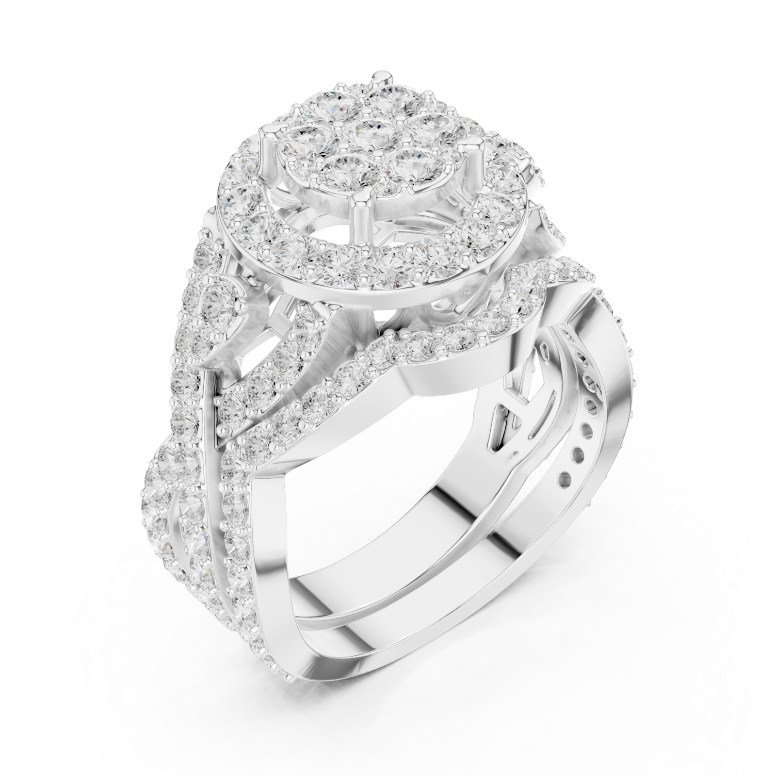 Gold Ring DDLR-582, White Gold, view 2