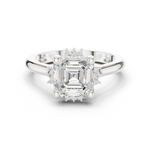 Gold Jewelry, Asscher center stone, White Gold