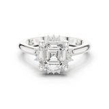 Gold Jewelry, Asscher center stone, White Gold