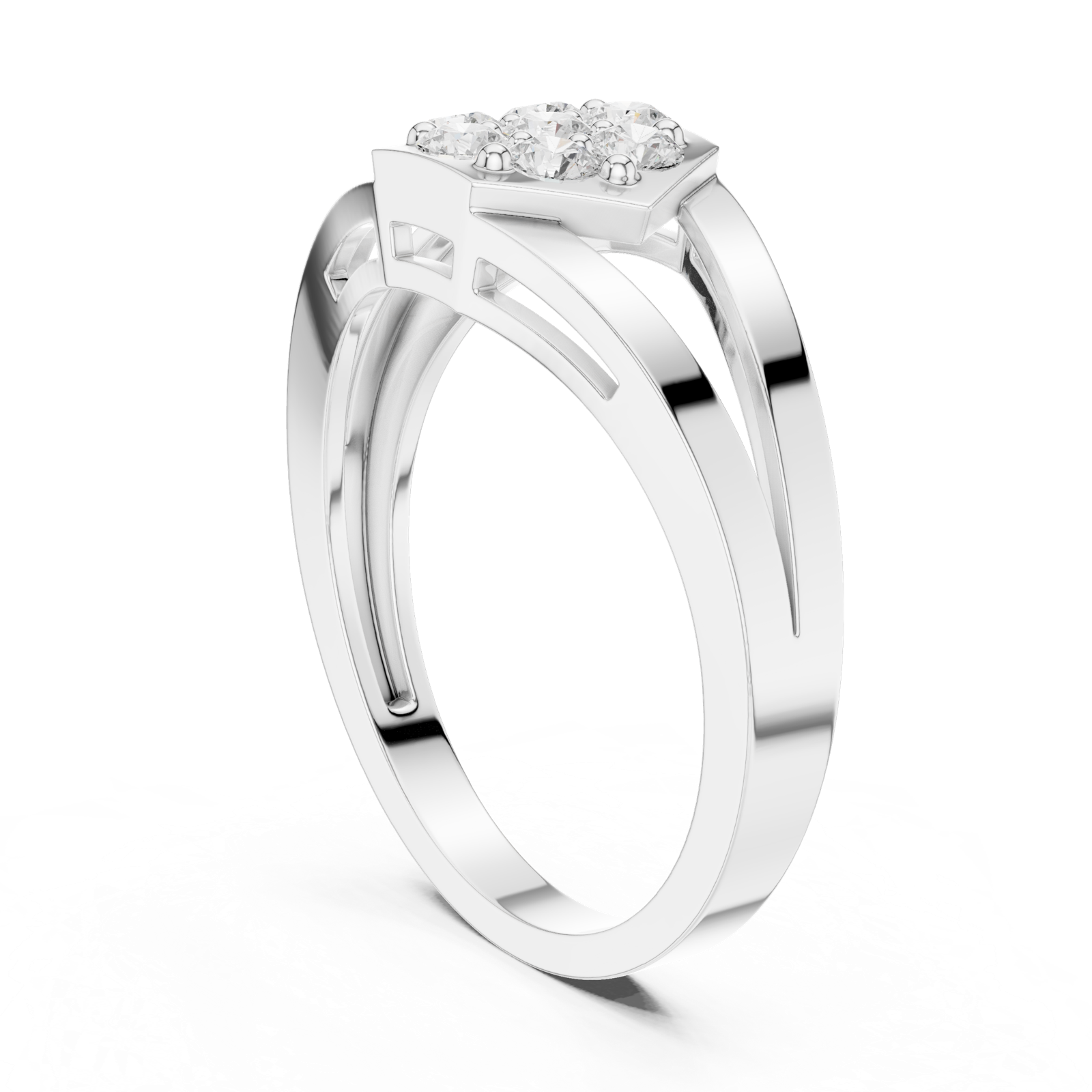 Gold Ring DDLR-736, White Gold, view 1