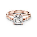 Gold Jewelry L36-7, Asscher center stone, Rose Gold