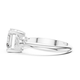 Gold Jewelry, Asscher center stone, White Gold, view 3