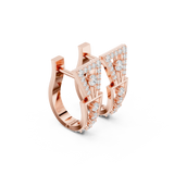 14K Solid Gold Lab Diamond Cluster Earrings, Rose Gold, view 1