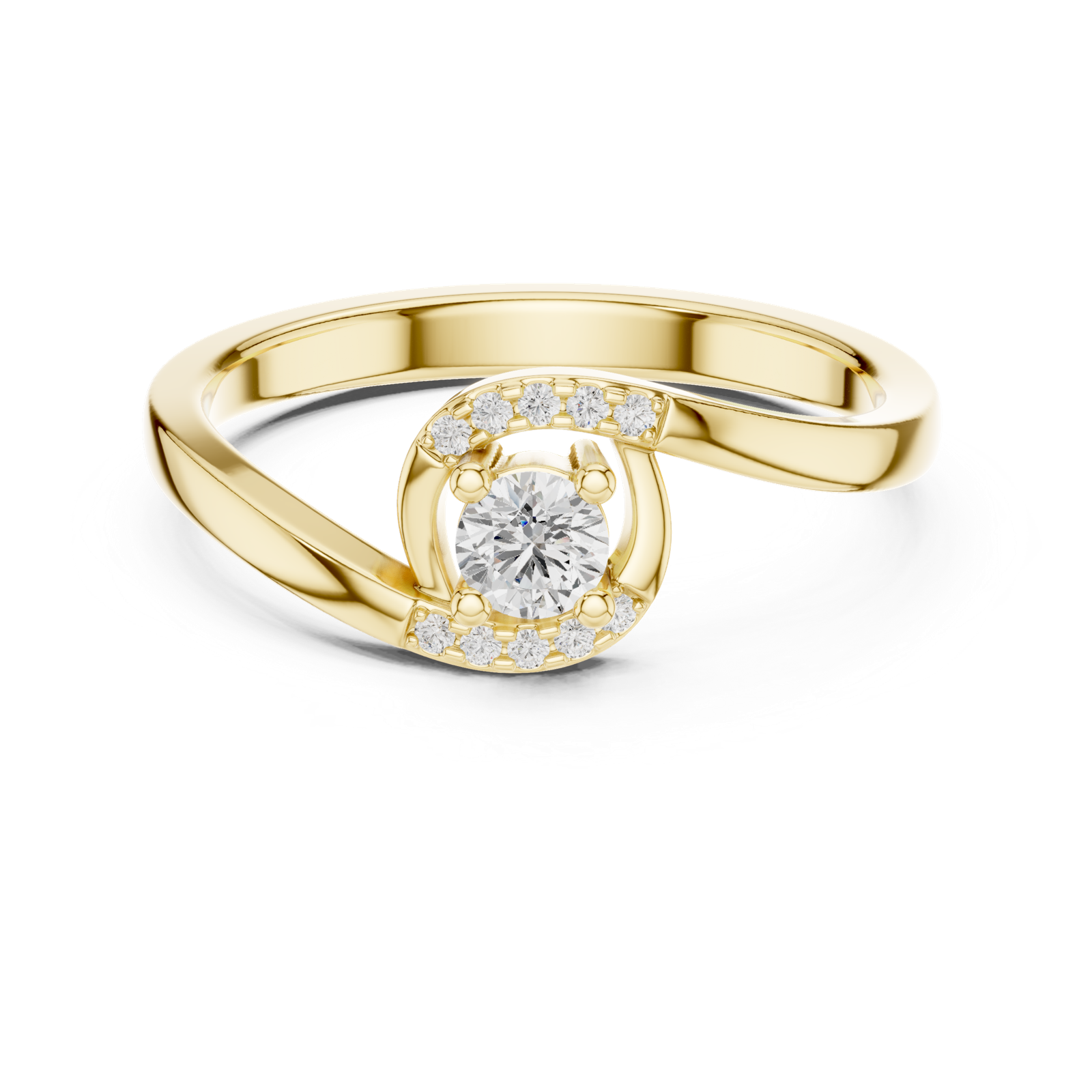 Gold Ring DDLR-841, Yellow Gold, view 4