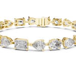 14K Solid Gold Lab Diamond Bracelet, Yellow Gold, view 4
