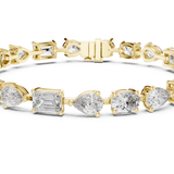 14K Solid Gold Lab Diamond Bracelet, Yellow Gold, view 4