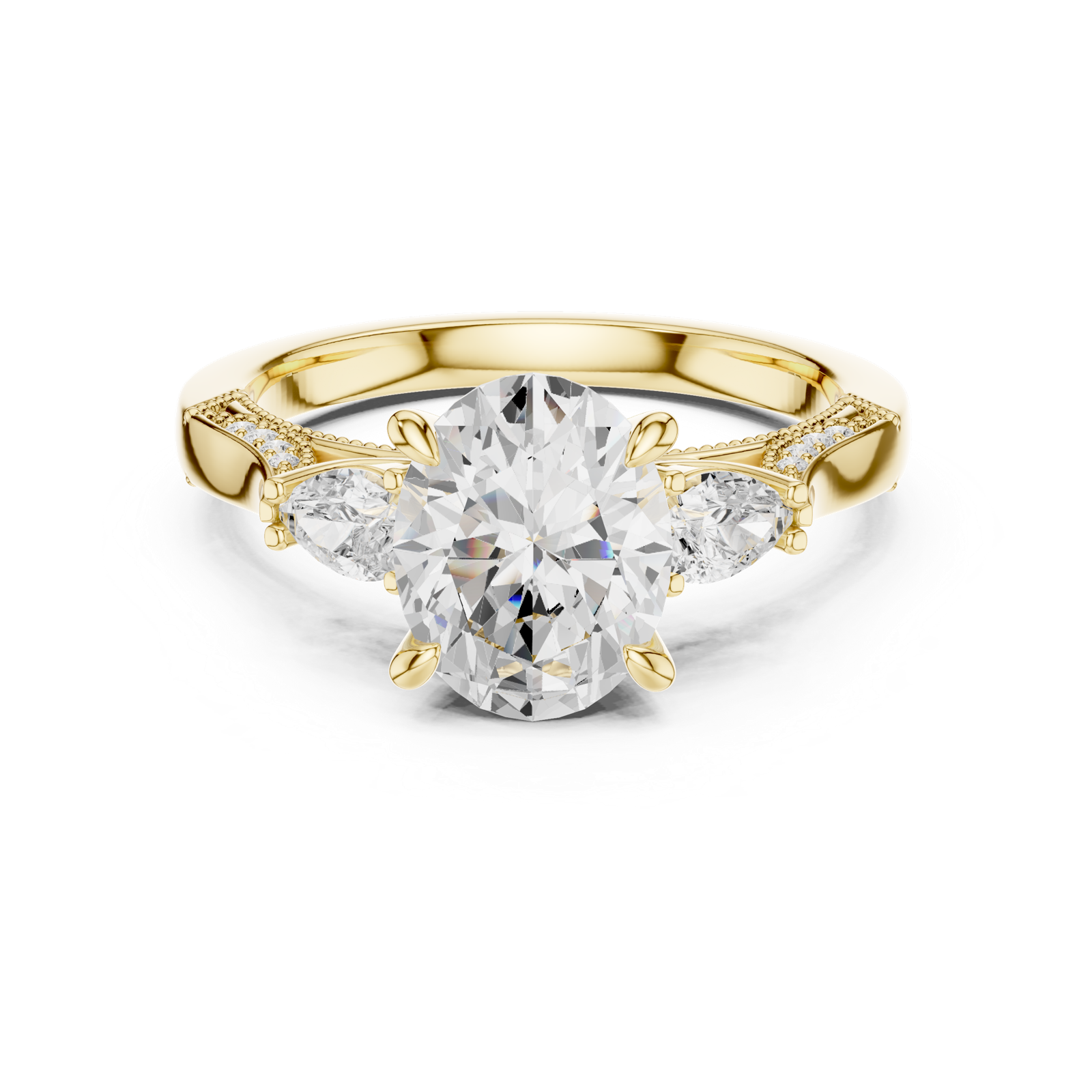Gold Ring DDLR-1042, Yellow Gold, view 4