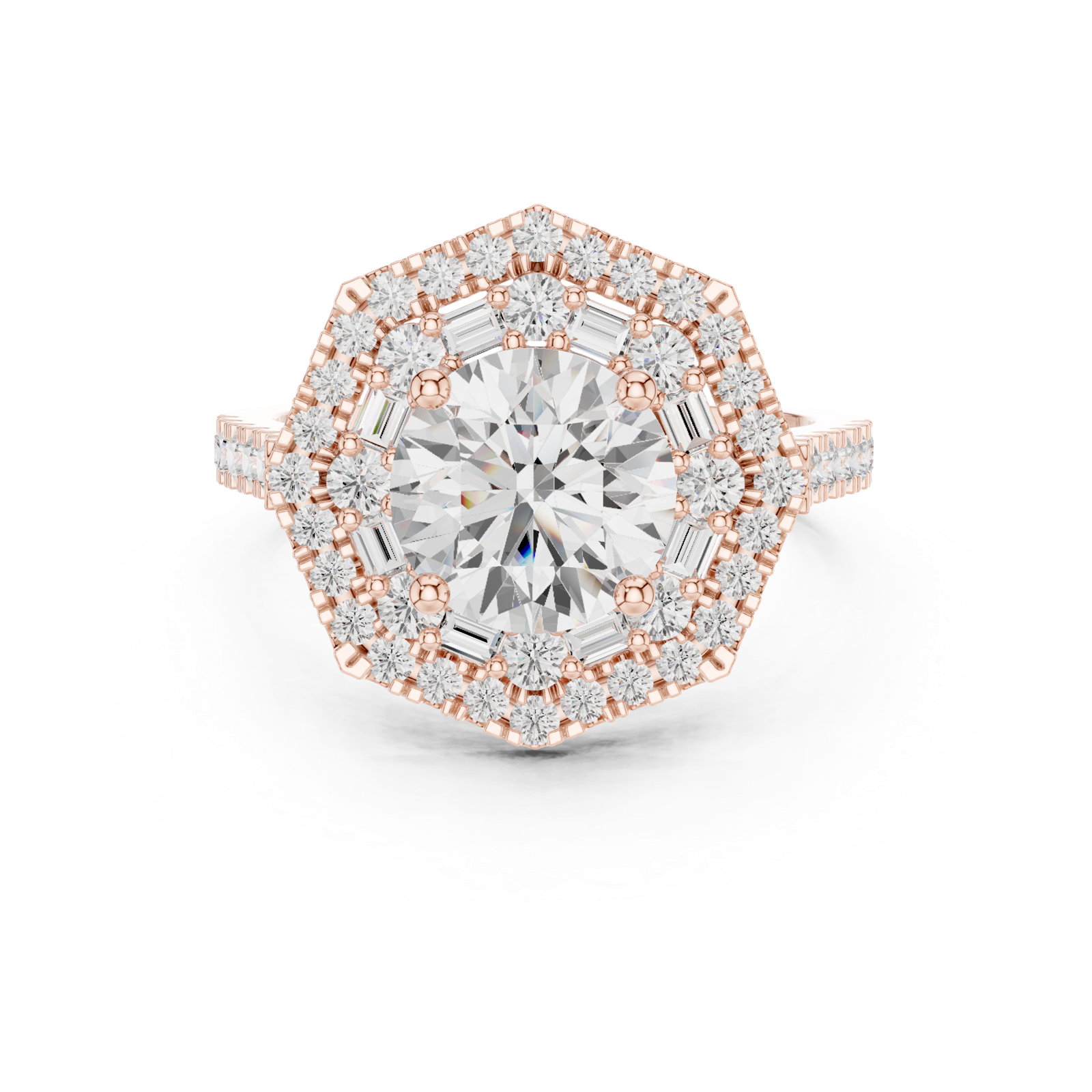 Gold Ring DDLR-326, Rose Gold, view 4