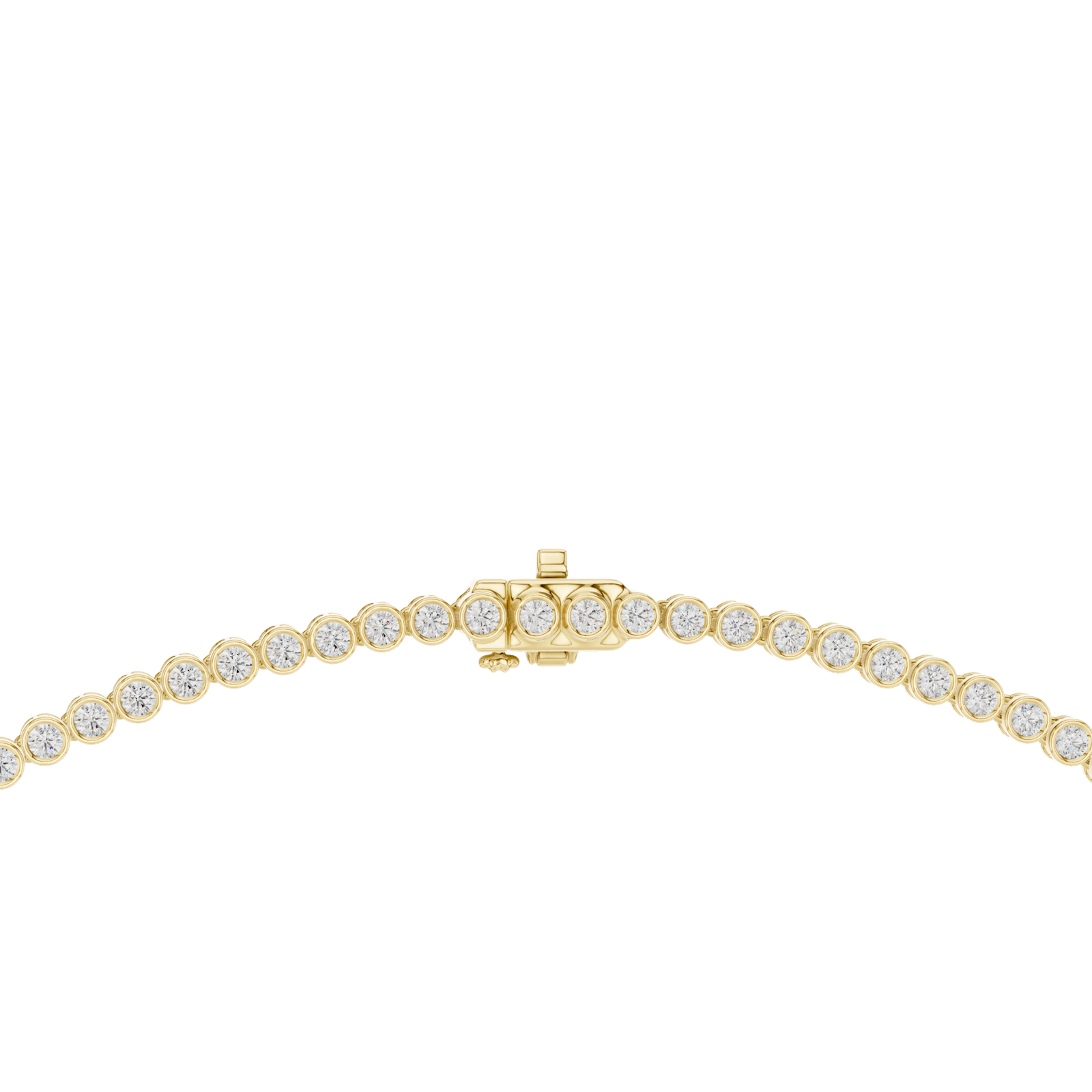 14K Solid Gold Lab Diamond Tennis Necklace, Yellow Gold, view 4