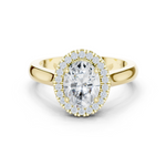 Gold Ring DDLR-338, Oval center stone, Yellow Gold