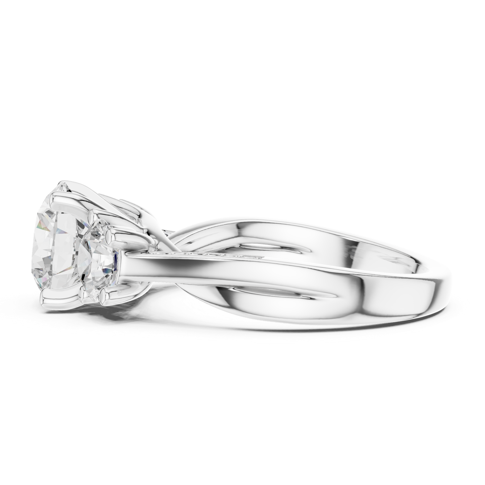 Gold Ring DDLR-273, White Gold, view 3