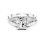 Gold Ring DDLR-253, Radiant center stone, White Gold, view 4