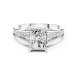 Gold Ring DDLR-253, Radiant center stone, White Gold, view 4