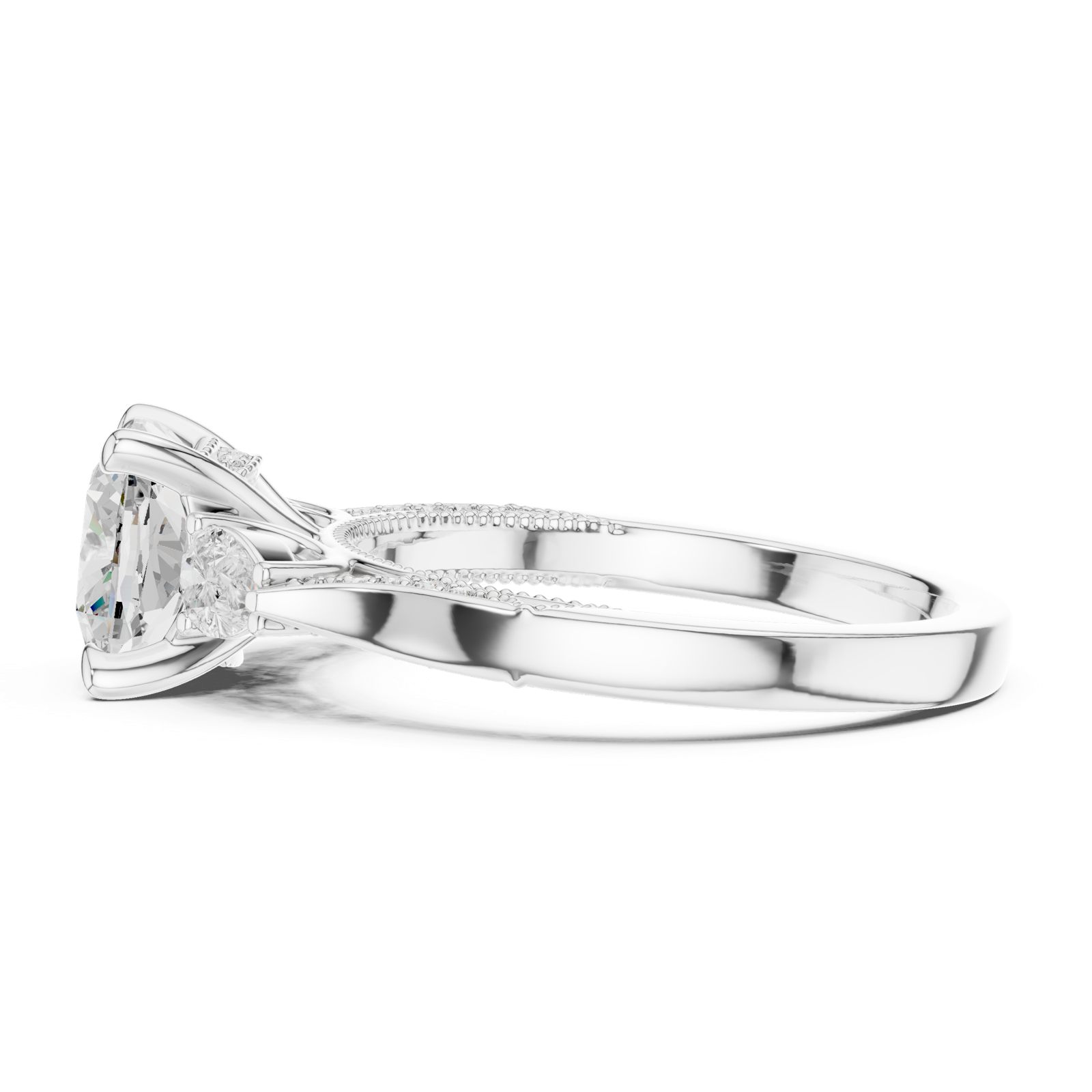 Gold Ring DDLR-284, White Gold, view 3