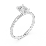 Gold Jewelry, Cushion center stone, White Gold, view 2