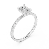 Gold Jewelry, Cushion center stone, White Gold, view 2