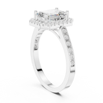 Gold Ring DDLR-349, Emerald center stone, White Gold, view 1