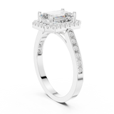 Gold Ring DDLR-349, Emerald center stone, White Gold, view 1