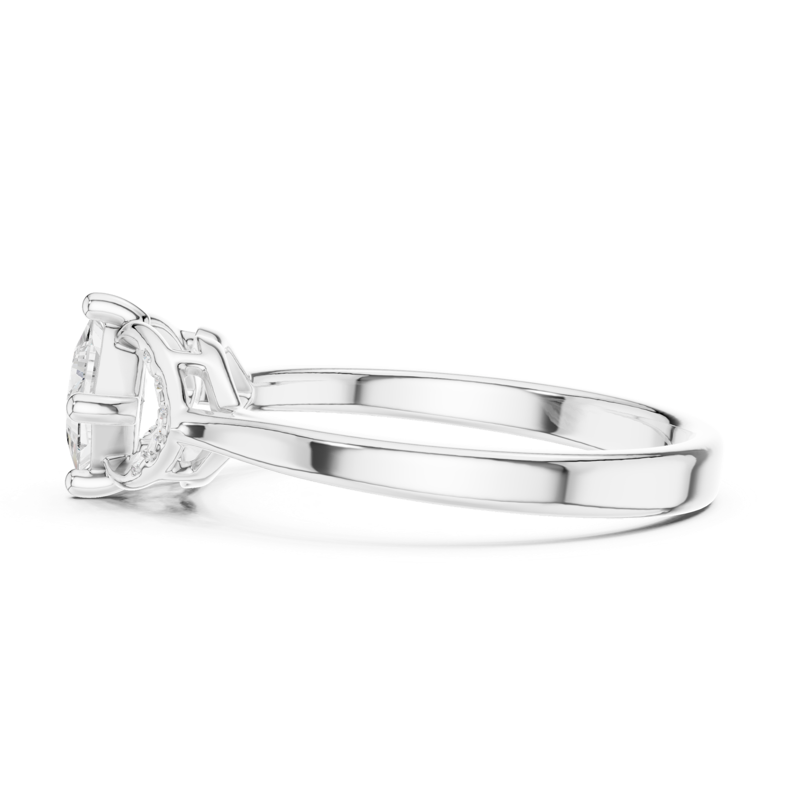 Gold Ring DDLR-515, White Gold, view 3