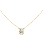 Gold Jewelry DDPS-001, Oval center stone, Yellow Gold, view 4