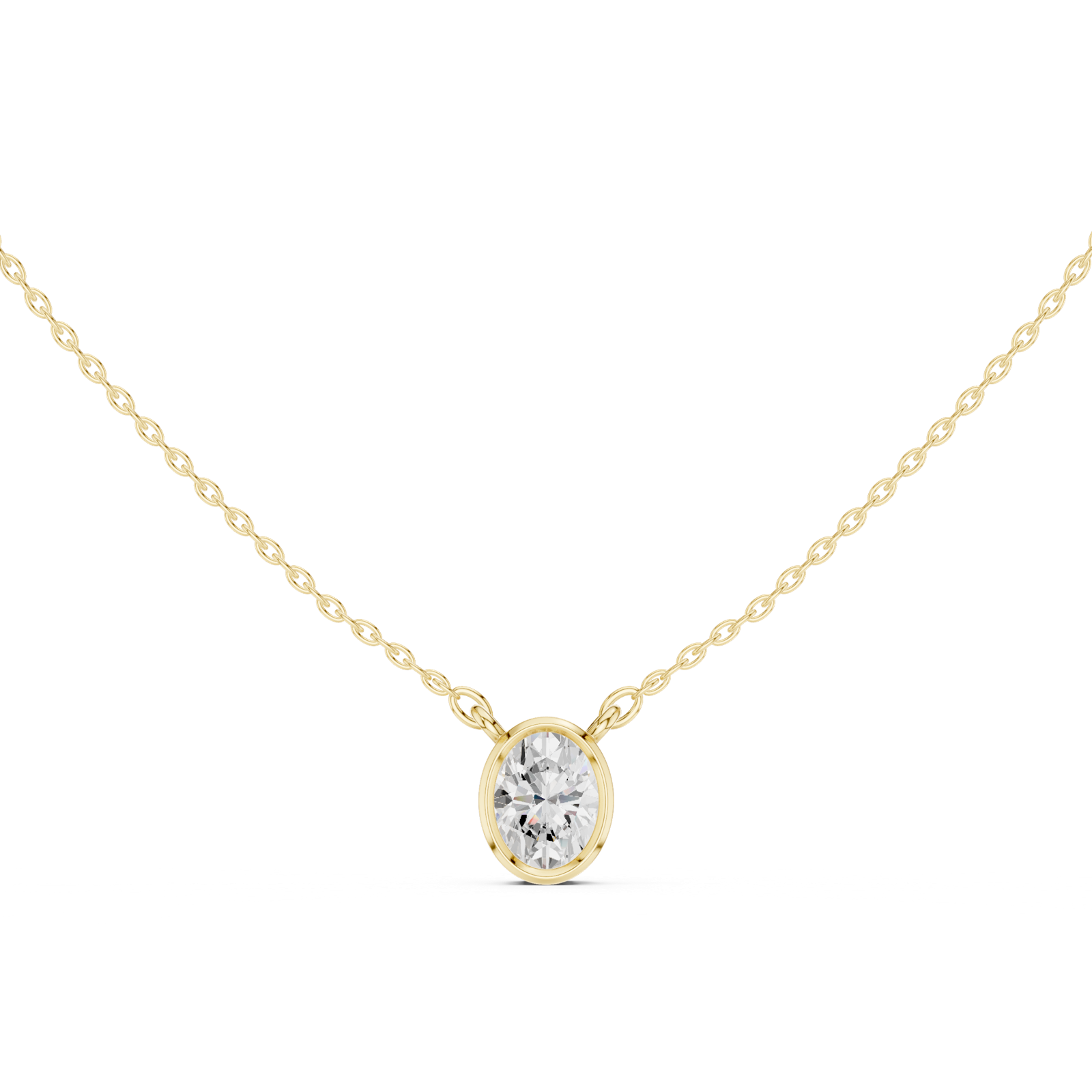 Gold Jewelry DDPS-001, Oval center stone, Yellow Gold, view 4