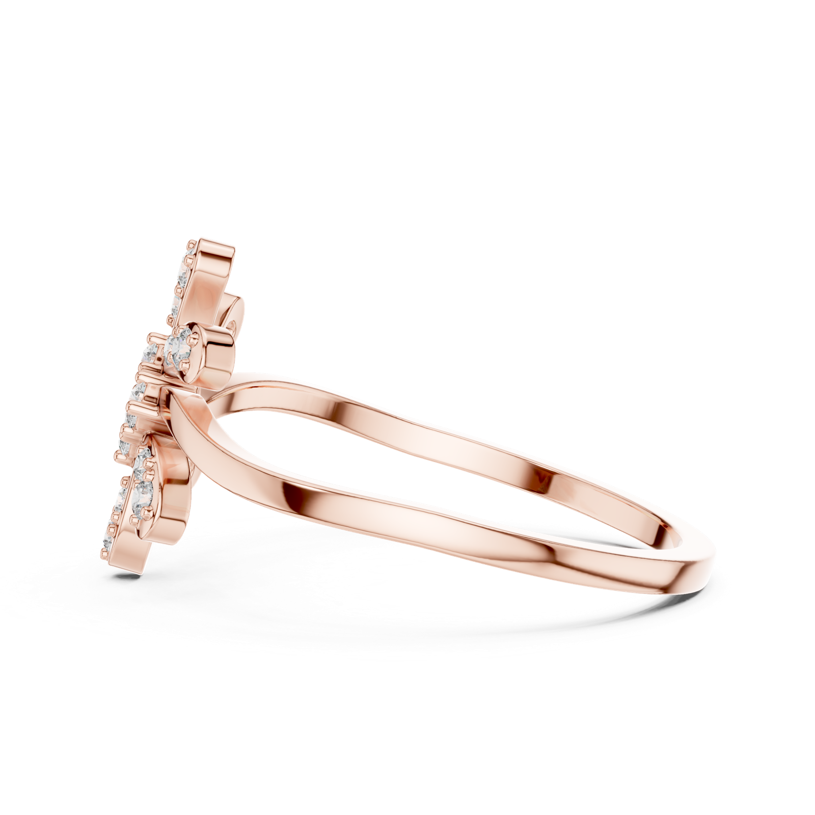 Gold Ring DR-6297, Rose Gold, view 3