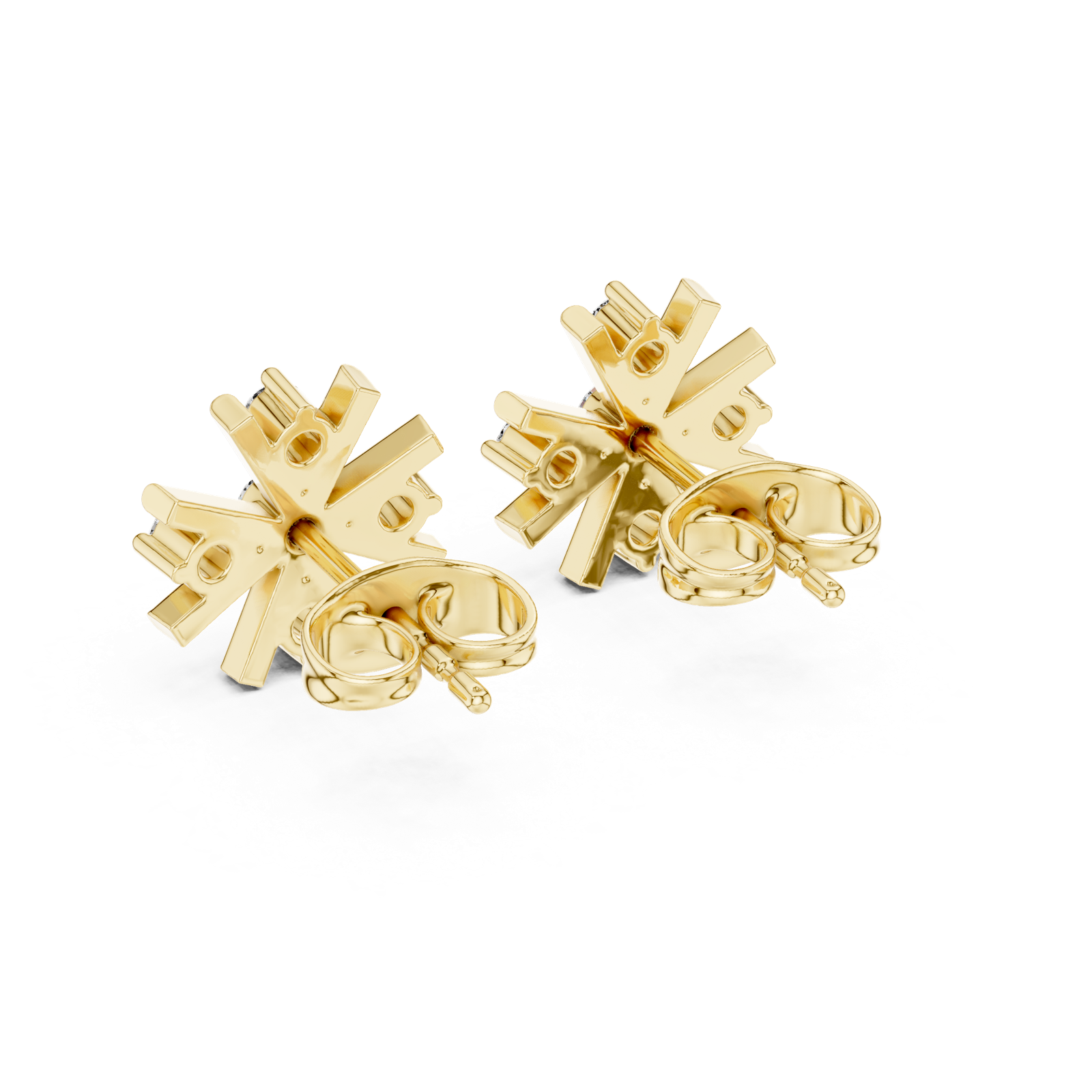 Gold Earrings 9-10002E, Yellow Gold, view 3