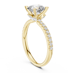 Gold Ring, Cushion center stone, Yellow Gold, view 1