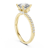 Gold Ring, Cushion center stone, Yellow Gold, view 1