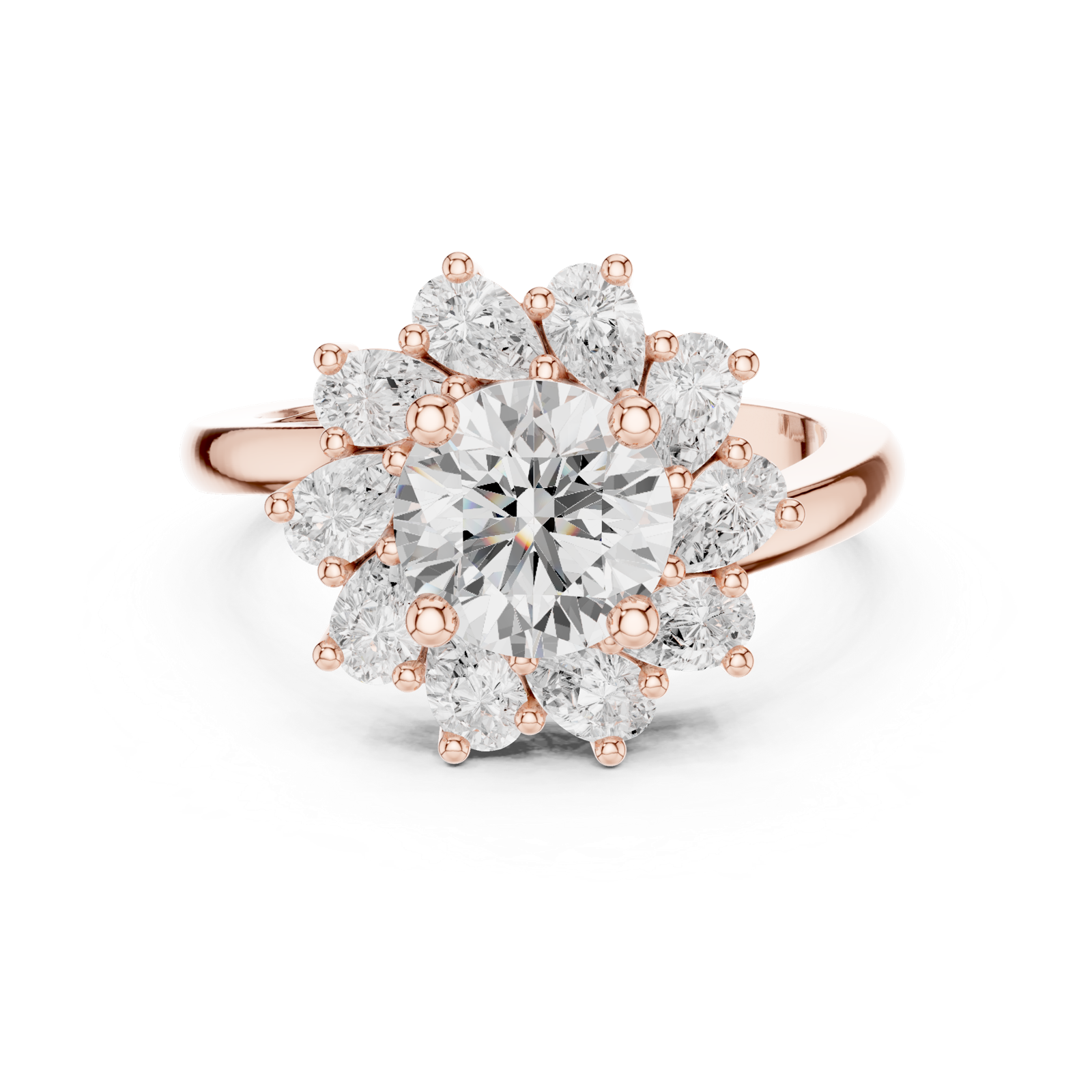 Gold Ring DDLR-405, Rose Gold, view 4