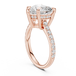 Gold Ring DDLR-250, Heart center stone, Rose Gold, view 1
