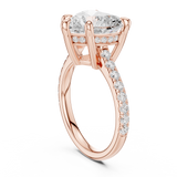 Gold Ring DDLR-250, Heart center stone, Rose Gold, view 1