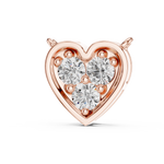 14K Solid Gold Lab Diamond Heart Pendant Necklace, Rose Gold, view 2