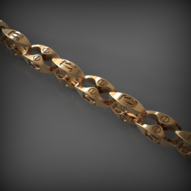 14K Solid Gold Men's Chain Necklace, Yellow Gold, view 50