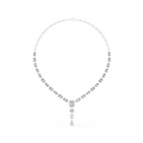 14K Solid Gold Lab Diamond Tennis Necklace, White Gold