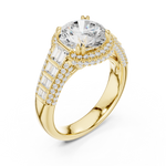 Gold Ring, Round center stone, Yellow Gold, view 2