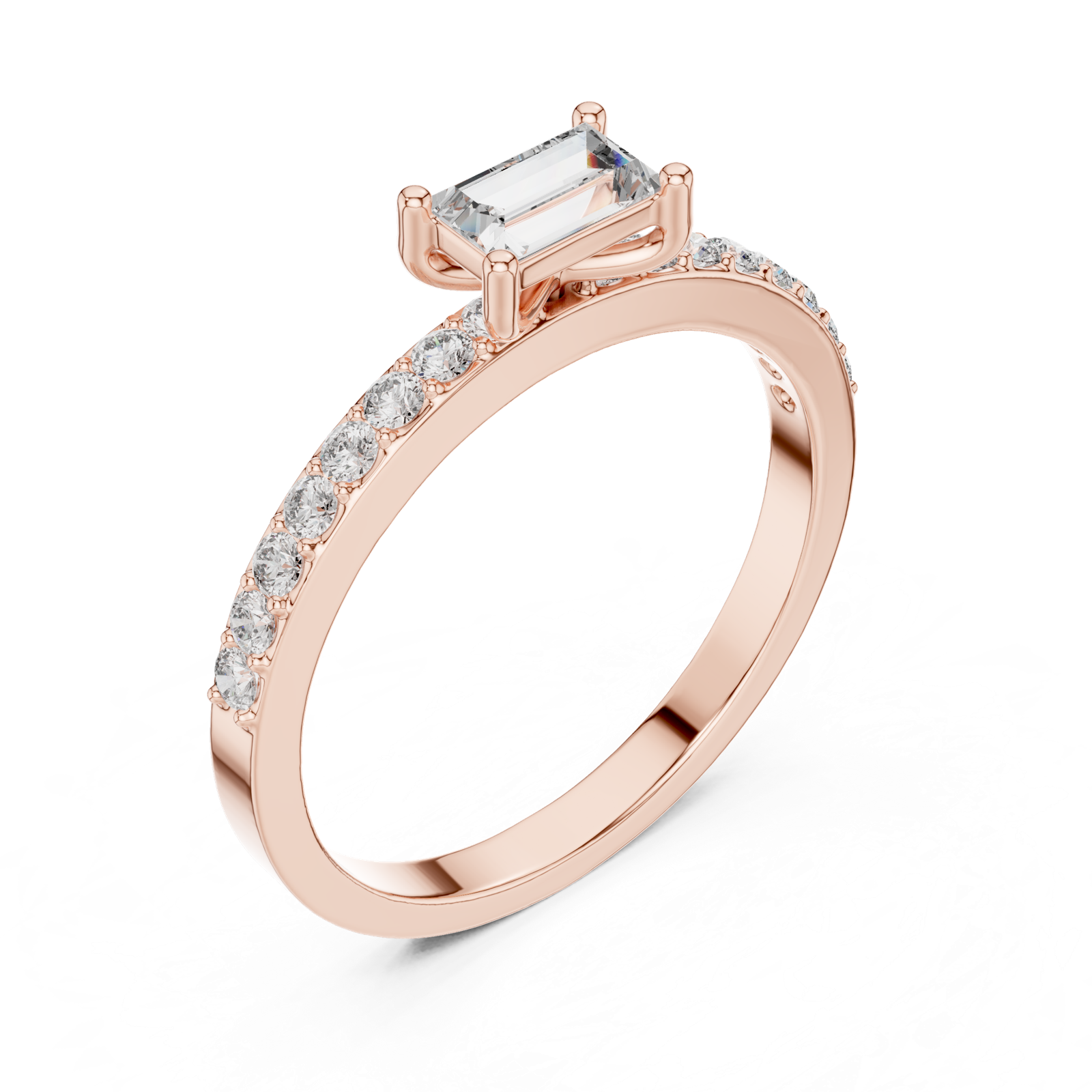 Gold Ring ALR-80, Rose Gold, view 2
