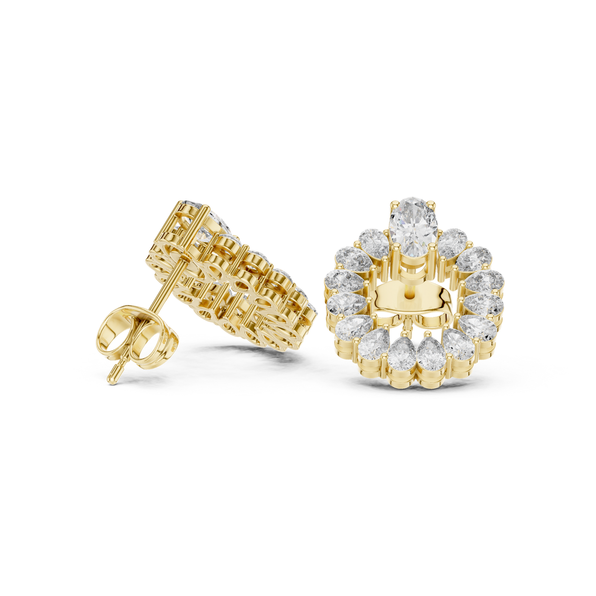 Gold Earrings L29-1, Yellow Gold, view 1