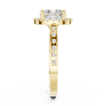 Gold Ring, Cushion center stone, Yellow Gold, view 3